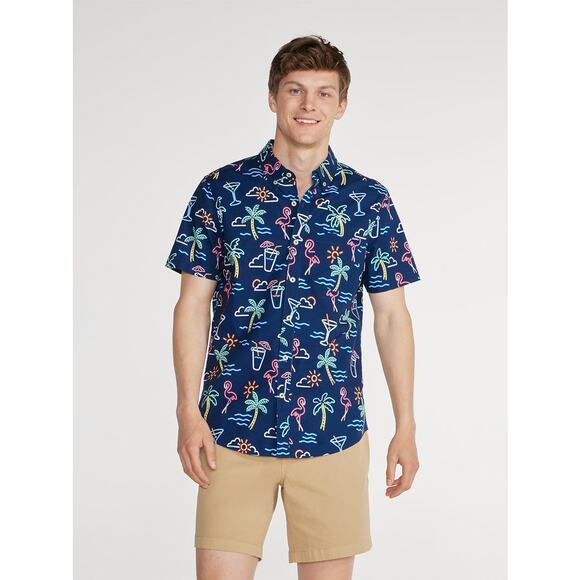 Chubbies Neon Lights Friday Shirt – Navy – Size Large – NWOT - Picture 1 of 9